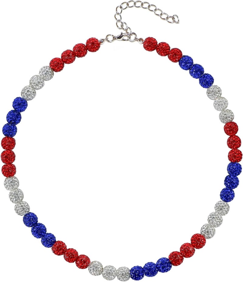 SUPBOMM Baseball Ice Necklace, Bling Beaded Necklaces, Drip Chain, League Team Colors Gifts for Men - Image 1